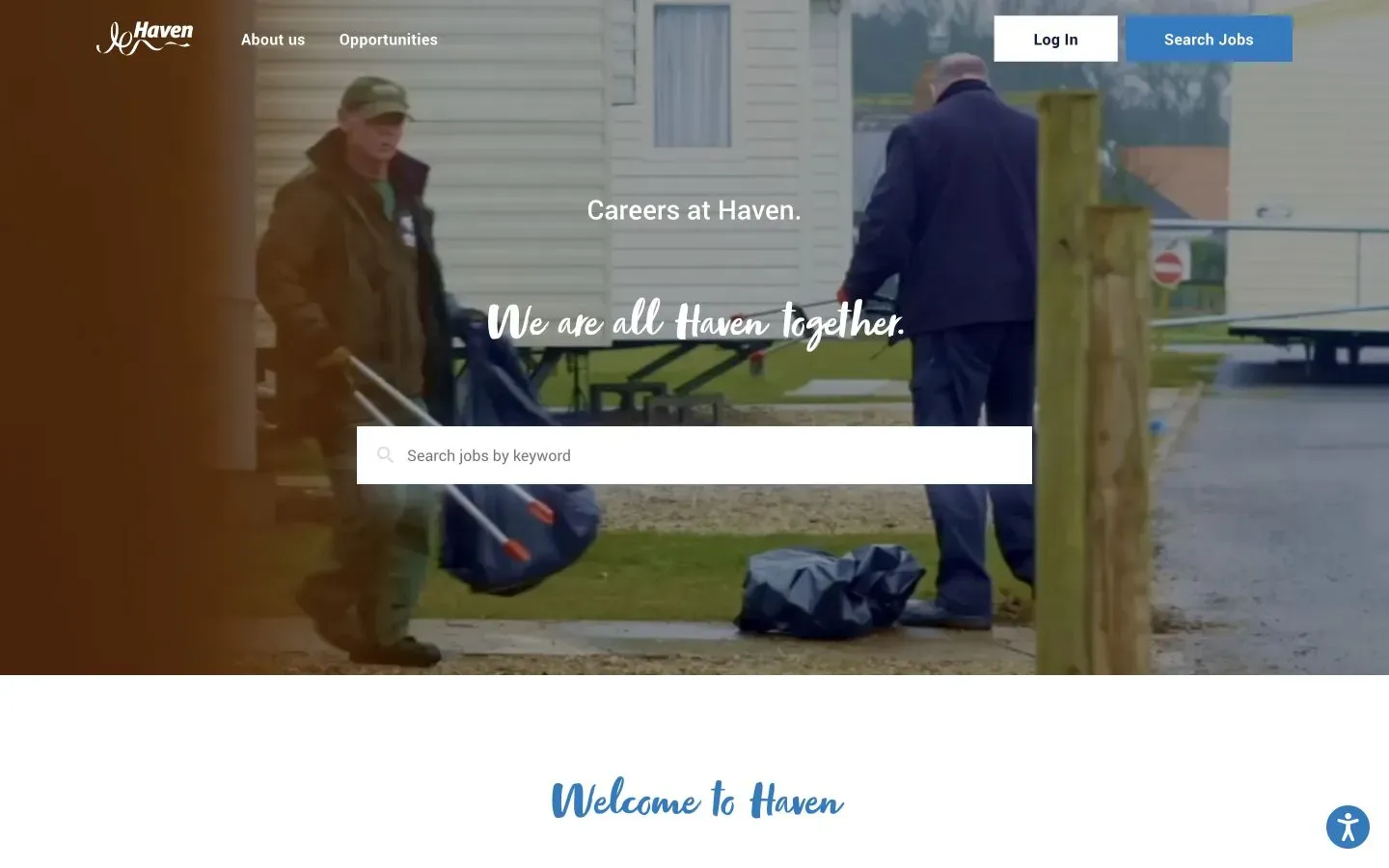 Haven's public careers site, its home page