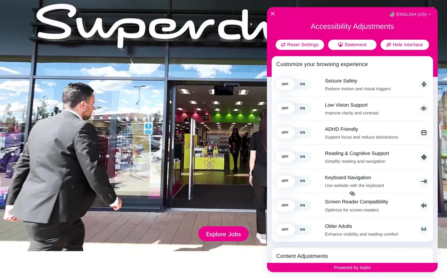 Superdrug careers site, captured from its public website